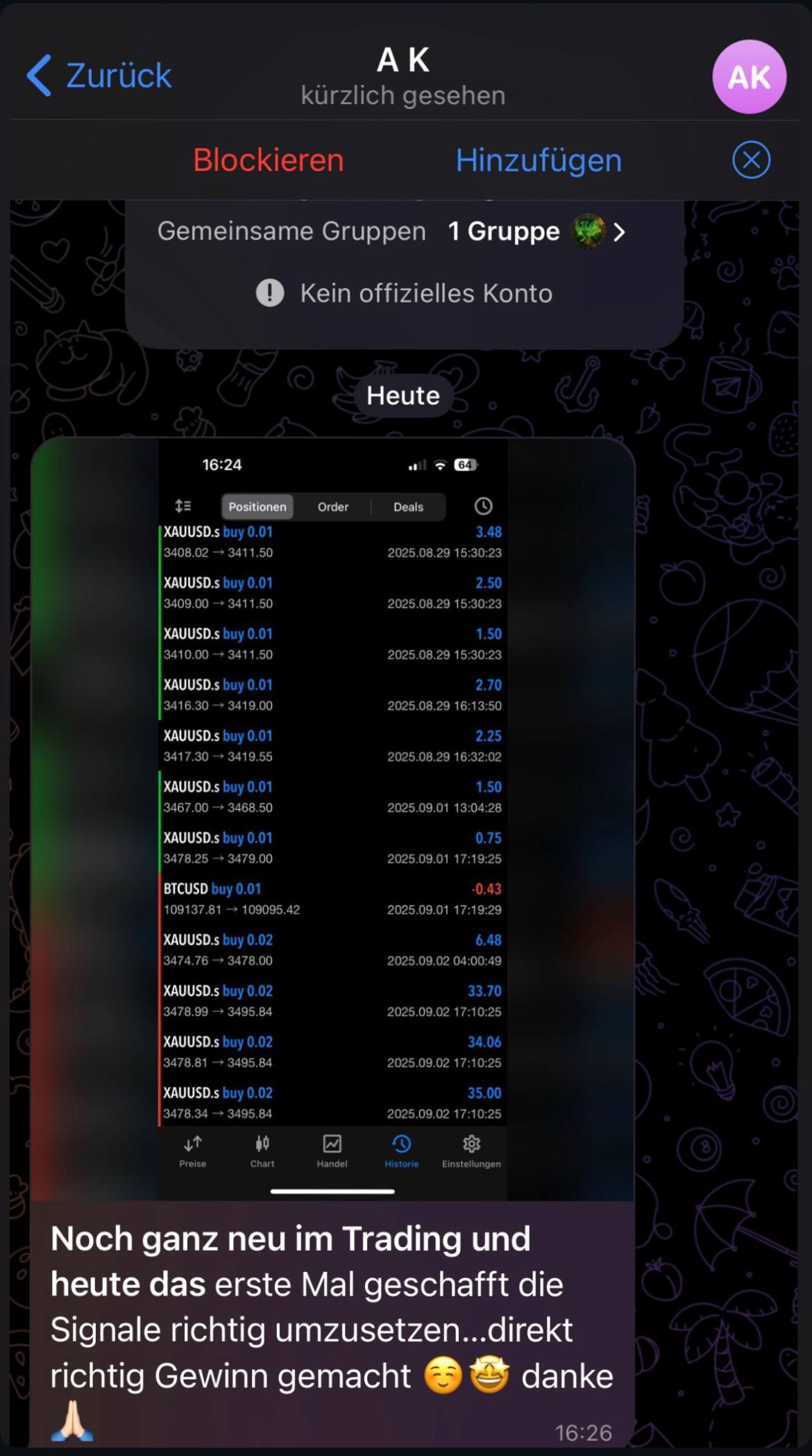 Testimonial 4 Profit Screenshot